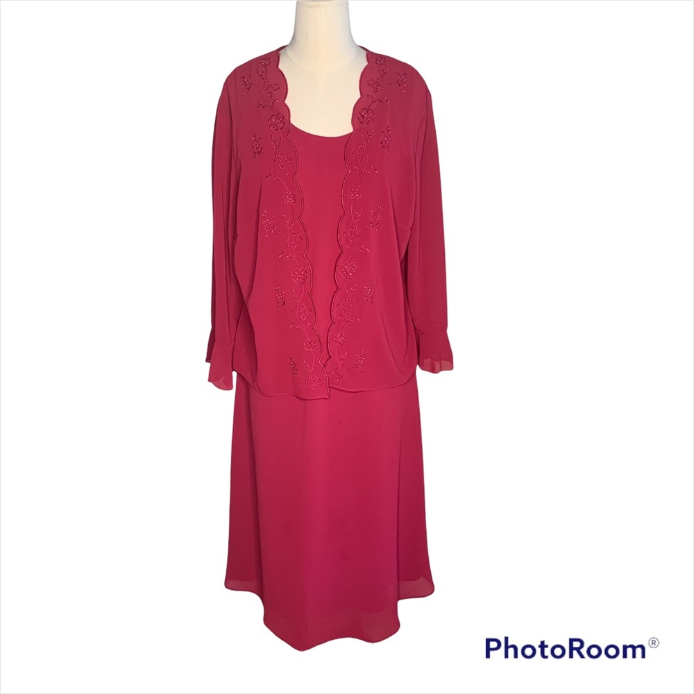 Studio I Women's Jacket Dress Raspberry Pink Size 12